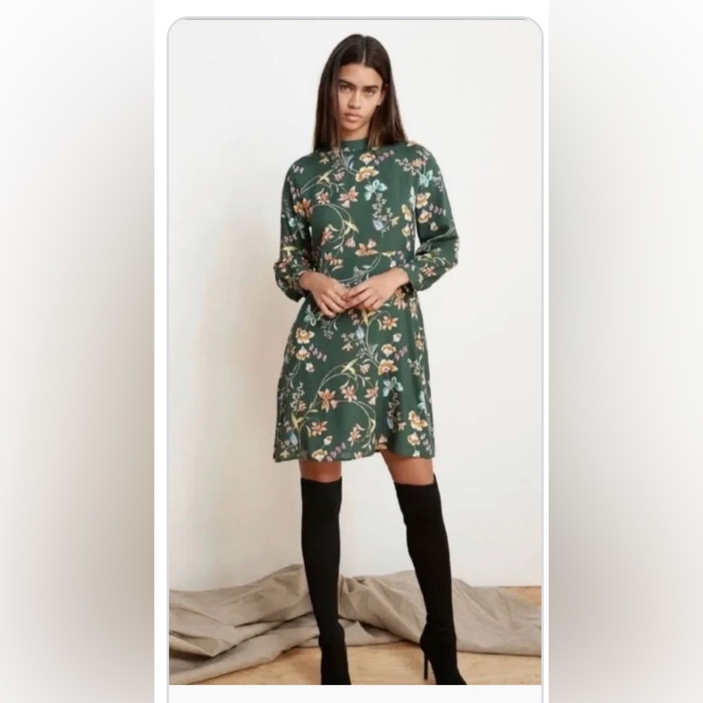Green Floral Dress with Anthro Tag still attached